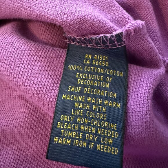 Women’s Ralph Lauren Polo Purple Size X-Small Short Sleeve Shirt 100% Cotton EUC - Picture 7 of 7